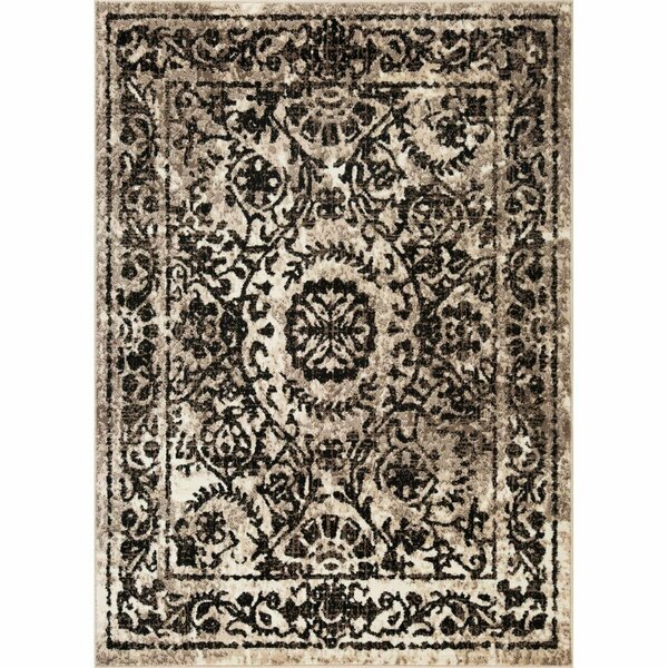 Lbaiet 5 x 7 ft. Mindoro Traditional Rectangle Area Rug, Black MN700C57